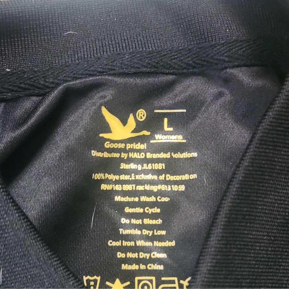 Goose pride! Wawa Women's Black Polo Shirt L Short Sleeve Embroidered Logo Golf - Picture 3 of 3